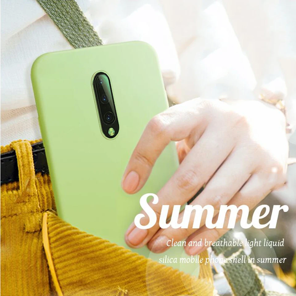 

For OnePlus 7 Cover Official Brand Liquid Silicone Case Soft Touch Back Full 360 Protective TPU Rubber Cover For OnePlus 6 6T
