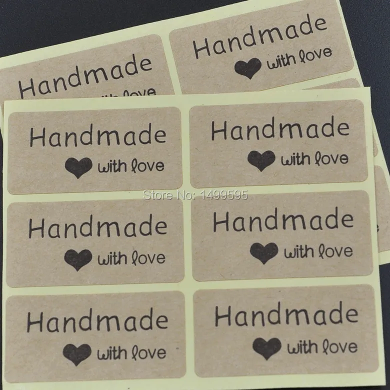 

"Hand made with love for you" etiquetas kraft paper stickers, for bread, gift bag / box seal label size 40 * 20mm Free shipping