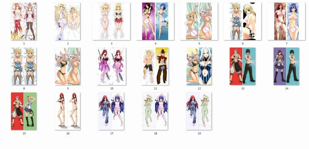 

April 2017 update hot anime Luxus pillow cover Fairy Tail characters Laxus Dreyar & Lucy Heartfilia & Natsu body Pillowcase