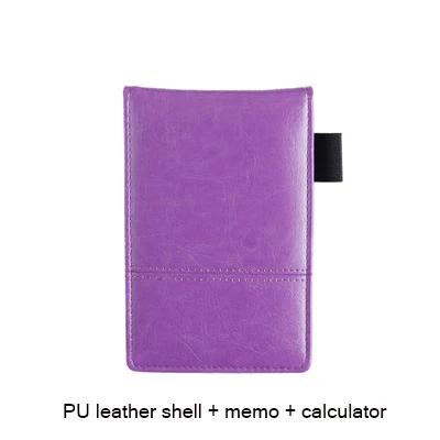 Канцелярские товары маленький карманный ноутбук A7 pu кожаный бизнес-блокнот работа записная книжка ежедневная заметка планировщик с калькулятором - Цвет: purple
