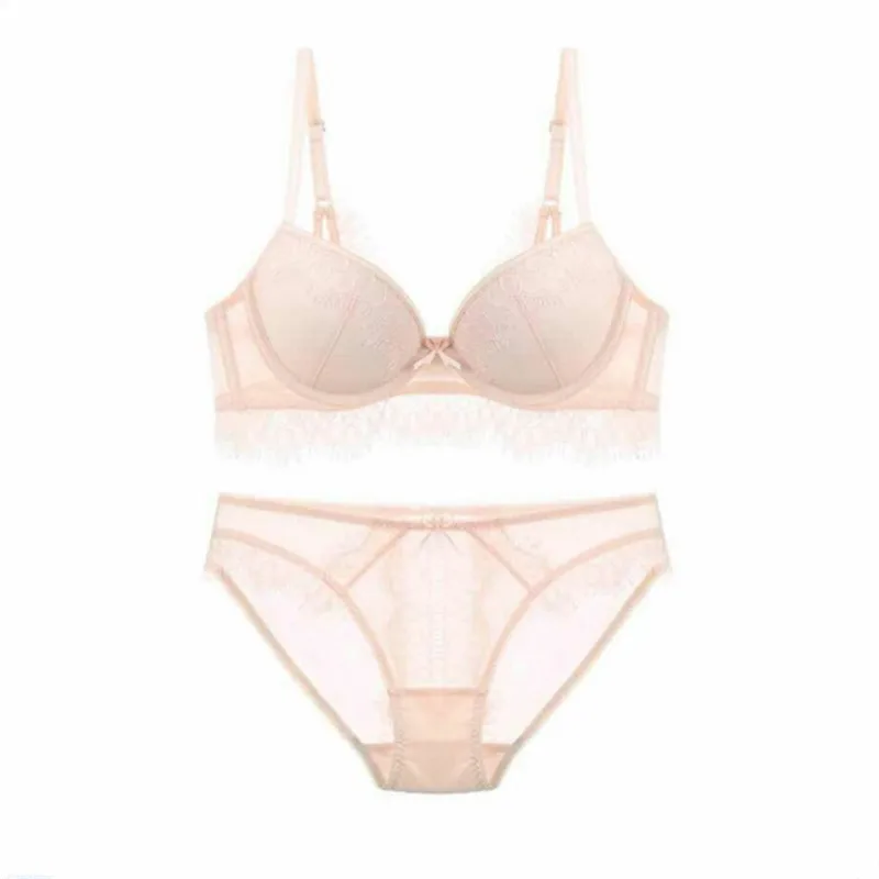 

New hot French sexy eyelash lace bra set on thin and thick double-breasted underwear