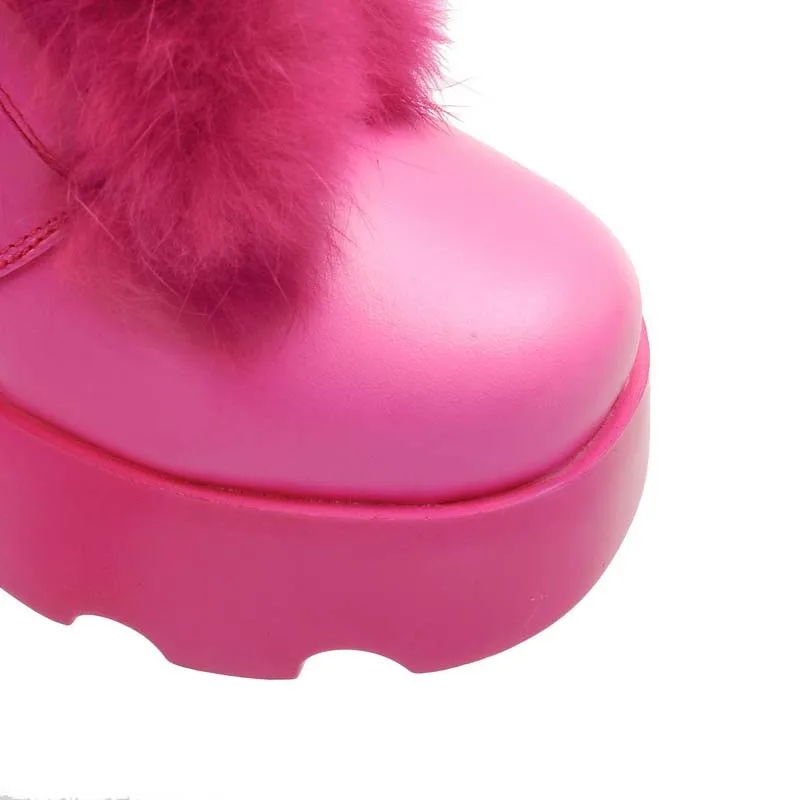 ENMAYLA/размеры 34-39, женские ботинки на высоком каблуке Зимние ботильоны на танкетке со шнуровкой модные теплые зимние ботинки на меху с круглым носком на плоской подошве распродажа