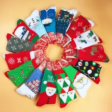 Winter Socks Christmas Series Cotton Christmas Socks Cute Elk / Snowflake / Santa Claus Festival Socks Men's sock plus size christmas elk snowflake jacquard leggings