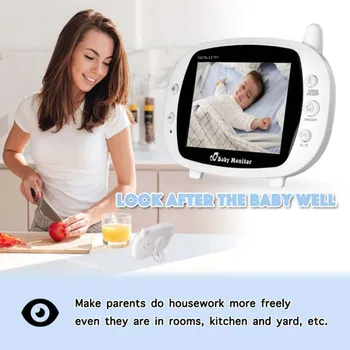 

3.5'' Digital Wireless Baby Camera Monitor LCD Display Video Nanny Security Camera Temperature 2 Way Talk Night Vision