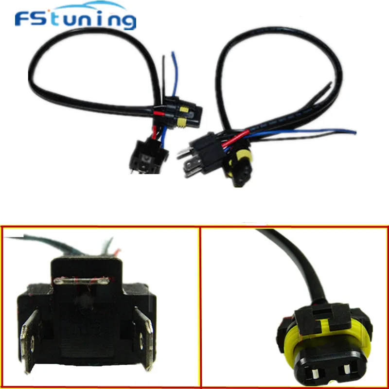 

FStuning 10pcs Car-styling 9006 HB4 to H4 Wire Harness HID Xenon Power Cable Connector Ballast Socket HID Wiring relay Connector