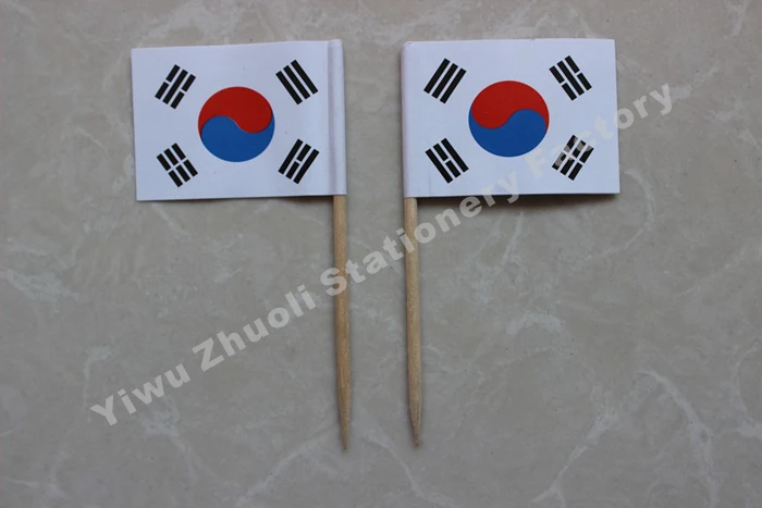 送料無料韓国旗つまようじフラグ 3 5x2 5 センチ 300 ピース バッグ韓国国旗 National Flag Korea Flagtoothpick Flag Aliexpress