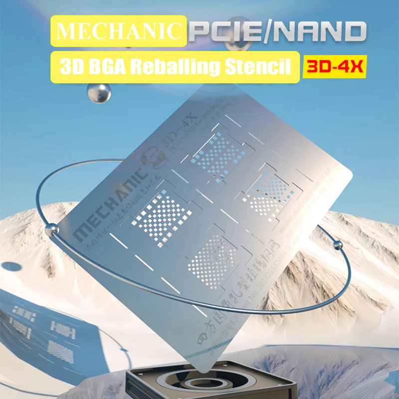 Механик 3D BGA реболлинг трафарет для iPad iPhone XR/XS/X/8/7/6 S/6/5 жестких дисков NAND PCIE посадка олова шаблон пайки чистая