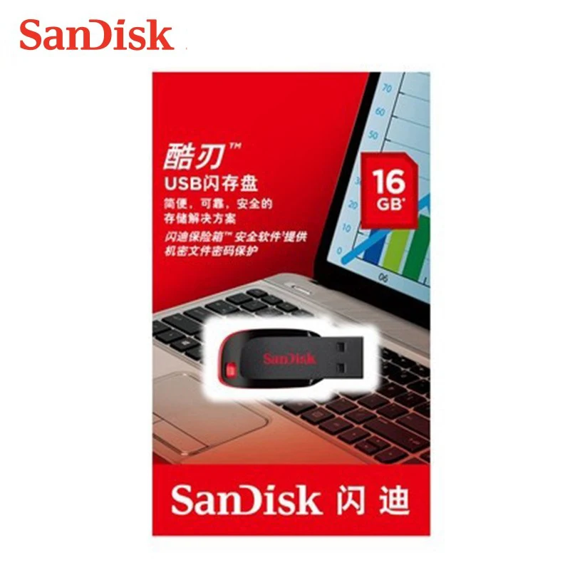 SanDisk USB Flash Drive CZ50 USB 2.0 128G 64G 32G 16G 8G Mini Car USB Stick Pen Drive PenDrive Support Official Verification