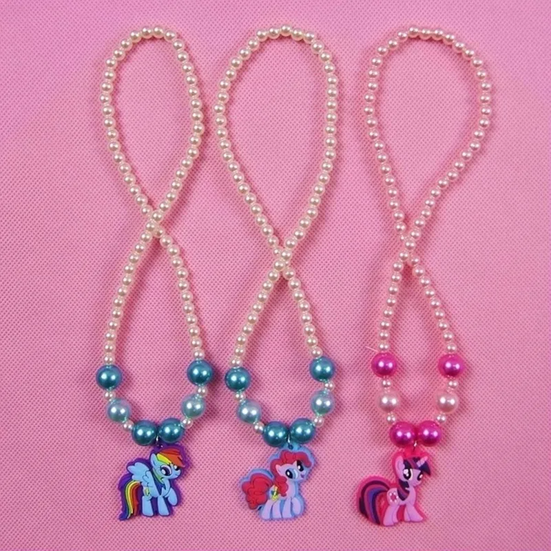 

1Pcs Girls Cartoon My Little Horse poni baoli Pendant Necklaces Choker Jewelry Cosplay Character Unicorn Children Party Gift