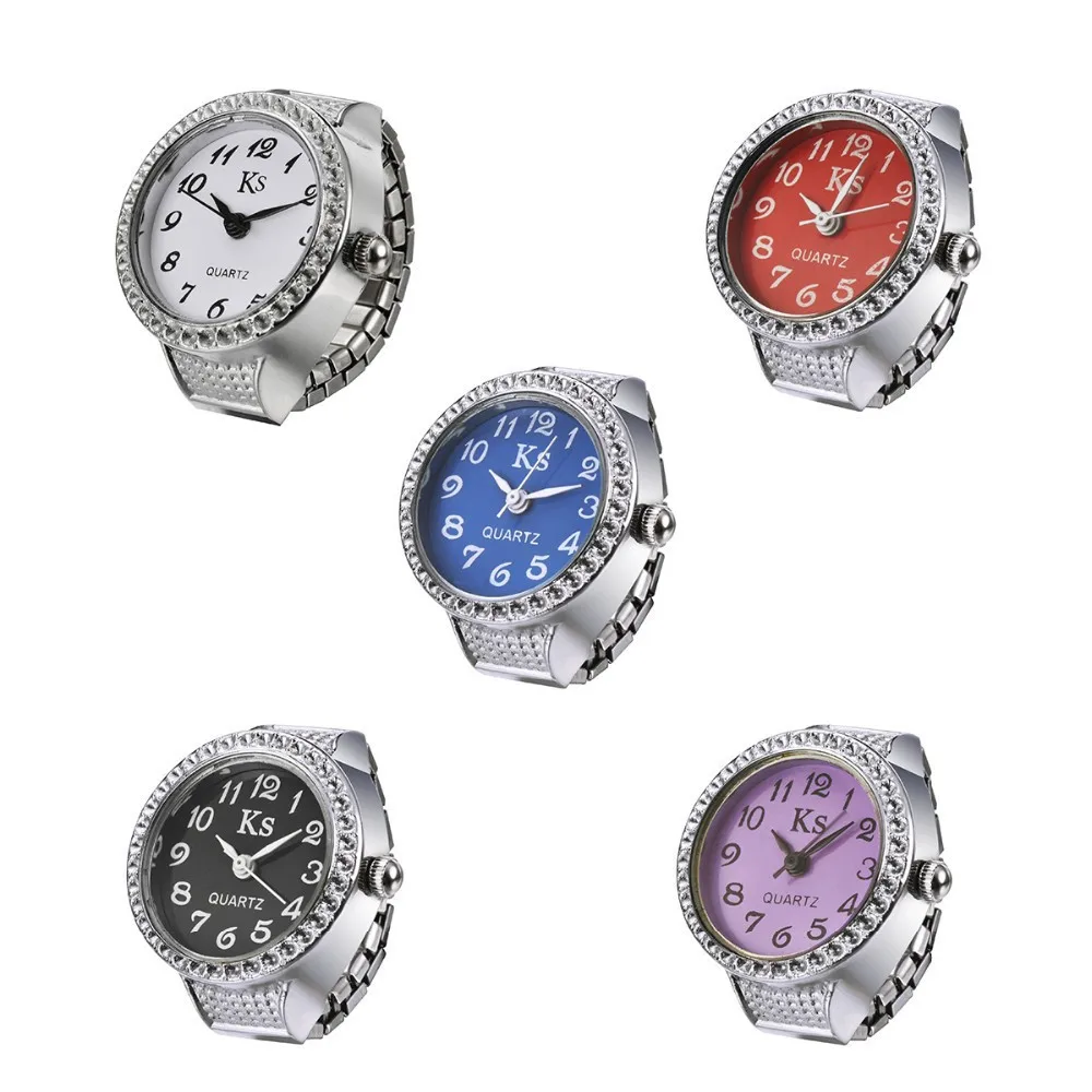 Unisex Personality girl lady clock hour New Design Alloy Quartz Ring