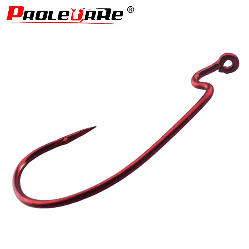 20Pcs Fishing Hooks Red Bloody Crank Offset Worm Hook Lure Soft Bait Texas Rig Fishhook Size 2#-5/0# High Carbon Steel PR-488 - Image 2