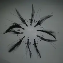 10 шт., Пристегивающиеся крючки, черный/прозрачный цвет вспышки, Размер 6