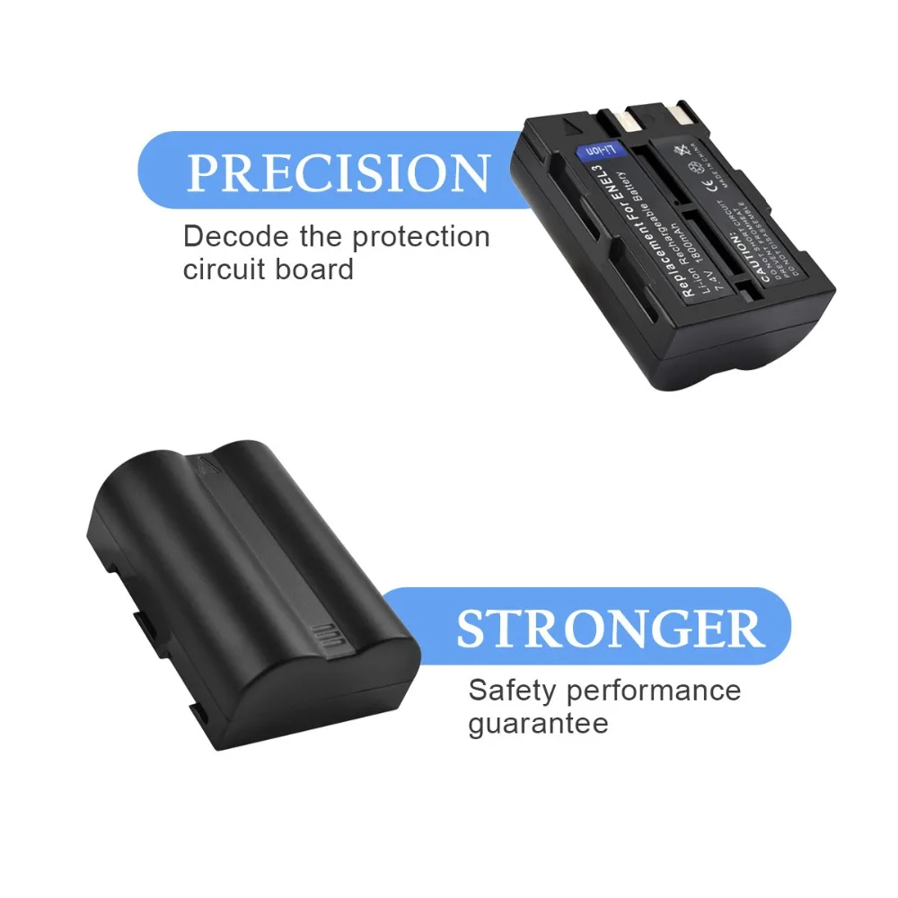 1X 7.4V 1800mAh akku DSLR EN EL3 EN EL3 ENEL3 Battery For Nikon D300S