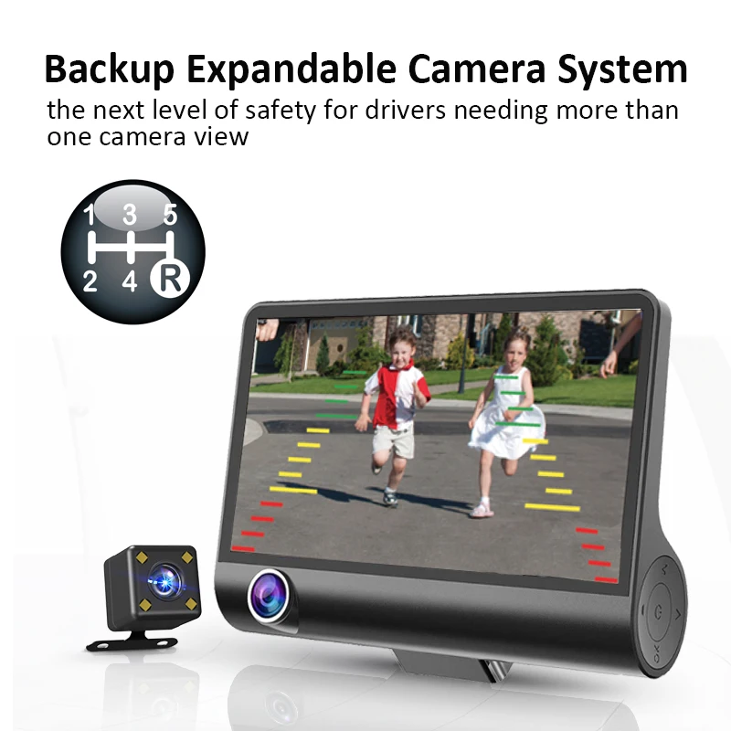 AXZONE DVR 3 камеры объектив Автомобильный видеорегистратор передний/внутренний/задний 4,0 дюймов видеорегистратор Full HD 1080P видеорегистратор авто регистратор dvr видеорегистратор