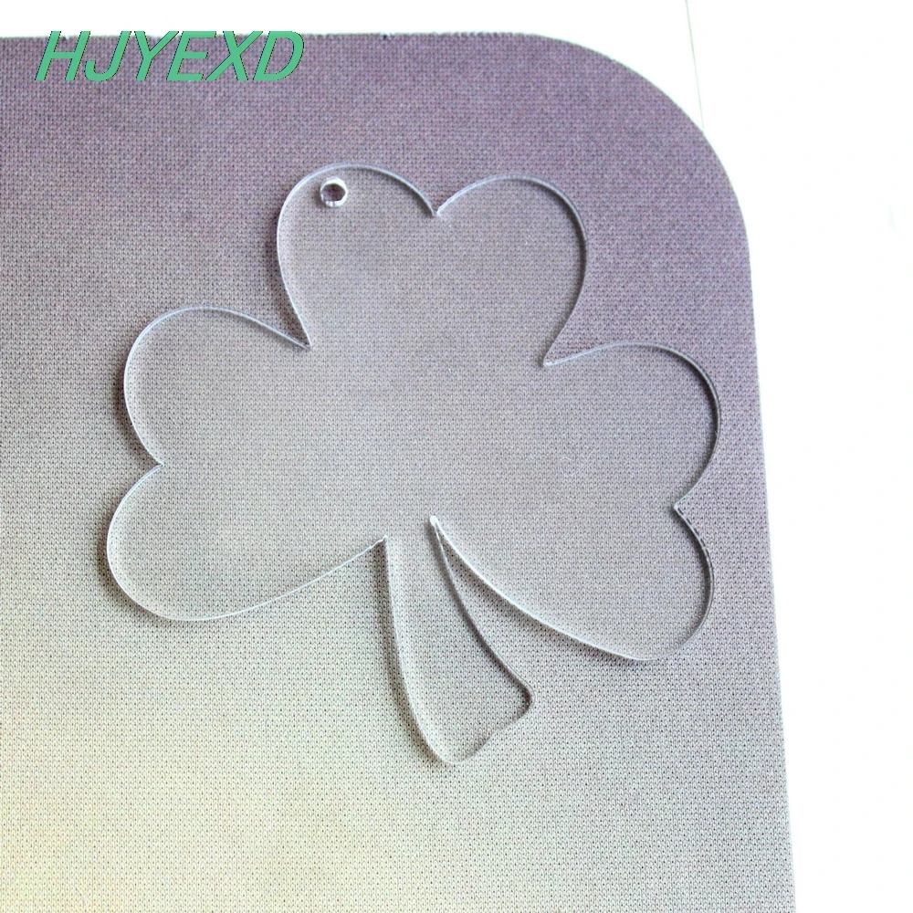 

(6pcs/lot) 76mm Blank Acrylic Four Ceaf Clover Keychains Clear Clover Key Chains Charms 3"-AC1294A