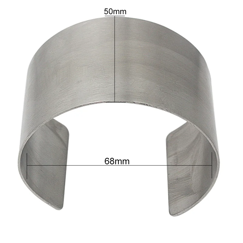 Simple Classic Arm Cuffs Women Stainless Steel Bangle Matte Silver color Jewelry Statement Bangles 1 Piece Free Shipping 3