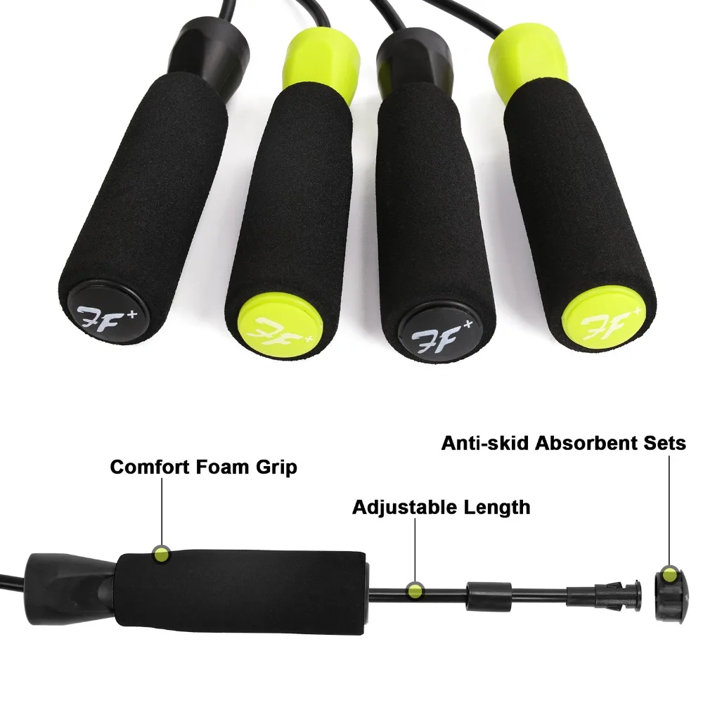 Forcefree+ Ball Bearing Speed Skipping Jump Rope Anti-slip Foam Handle Body Building Exercise Gym Training Fitness Equipment Forcefree+ Ball Bearing Speed Skipping Jump Rope Anti-slip Foam Handle Body Building Exercise Gym Training Fitness Equipment