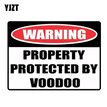 

YJZT 19.2CM*14.3CM Personality WARNING PROPERTY PROTECTED BY VOODOO Creative Decal PVC Car Sticker 12-0142