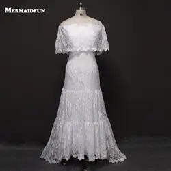 Robe De Mariage 2019 с открытыми плечами кружево пляжные богемное свадебное платье элегантный свадебное бохо-платье Vestido De Noiva