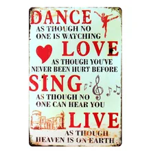 [Mike86] Танец любви петь Живой металл плакат подарок паб стены художественная роспись Craft Бар Декор B-206 смешанный заказ 20*30 см