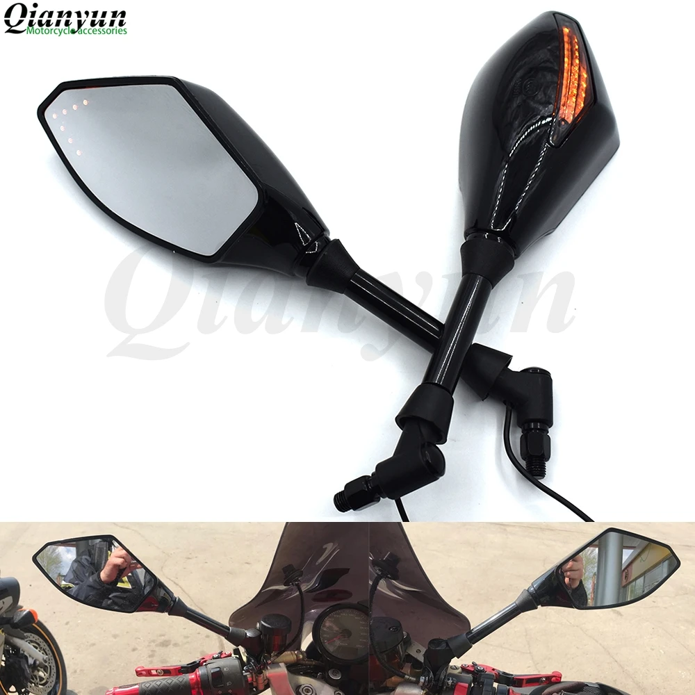 

Universal motorcycle LED turn signal rear view mirror turn signal indicator For Aprilia SHIVER/GT DORSODURO 750 1200 RSV MILLE/R