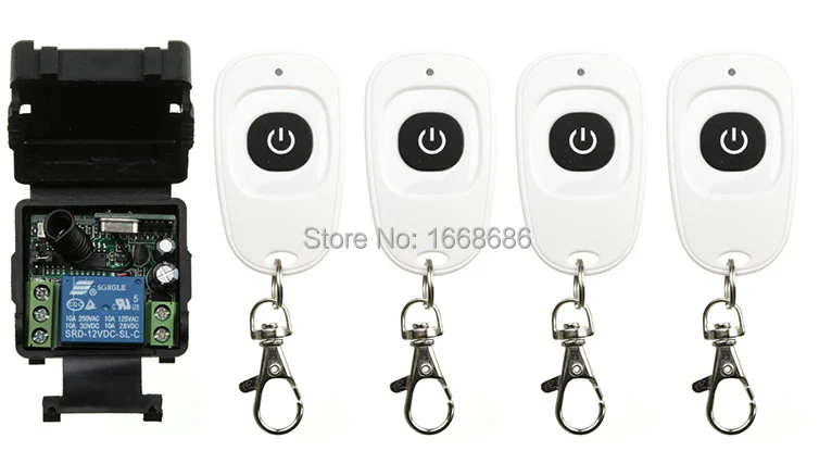 DC12V RF Wireless Mini Switch Relay Receiver Remote Controllers For Light switch With White Waterproof Transmitter shutters |