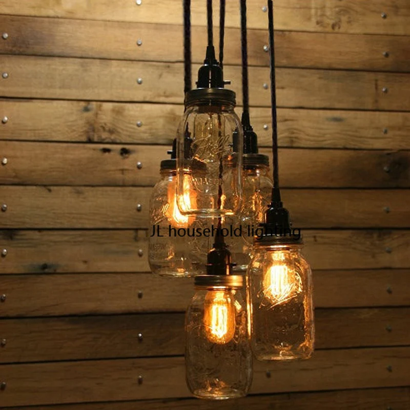 Verslaafde Landelijk kroeg Mason Jar Jam Hanglamp lampen verlichtingsarmaturen bar Rustieke  Industriële Edison lamp AC90-260v nieuwigheid lichten slaapkamer nieuwe -  AliExpress