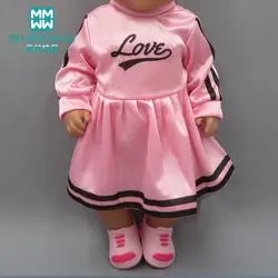 Одежда для куклы 45 см аксессуары для новорожденных и американская кукла розовый повседневный костюм детское платье
