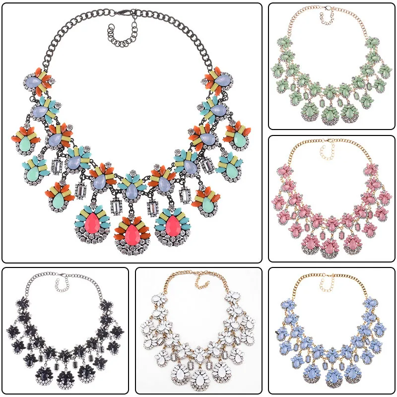 Новинка, женское модное многослойное ожерелье, многоцветные камни, длинные ожерелья с подвесками и кисточками