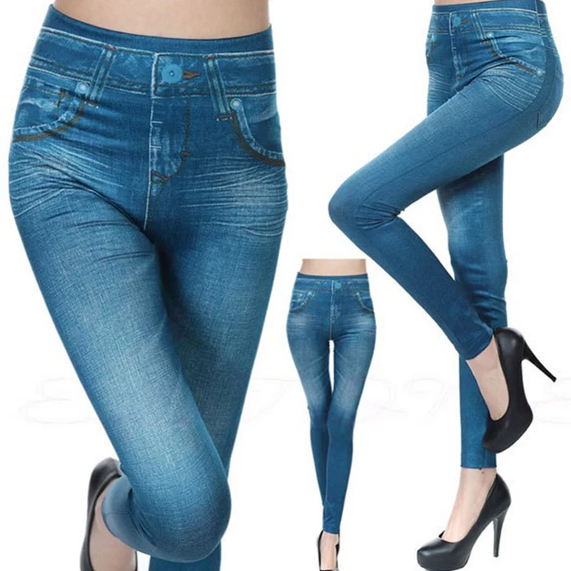 النساء الدنيم السراويل جيب بنطال رهيف اللياقة البدنية بالاضافة الى حجم Leggins طول الجينز رفع السيدات السراويل الجينز vaqueros موهير