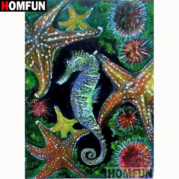 

HOMFUN Full Square/Round Drill 5D DIY Diamond Painting "Seahorse starfish" Embroidery Cross Stitch 5D Home Decor Gift A18222