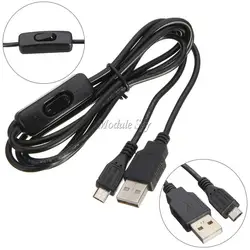 1.5 м Micro USB Питание Зарядное устройство кабель Провода w/включения/выключения для Raspberry Pi