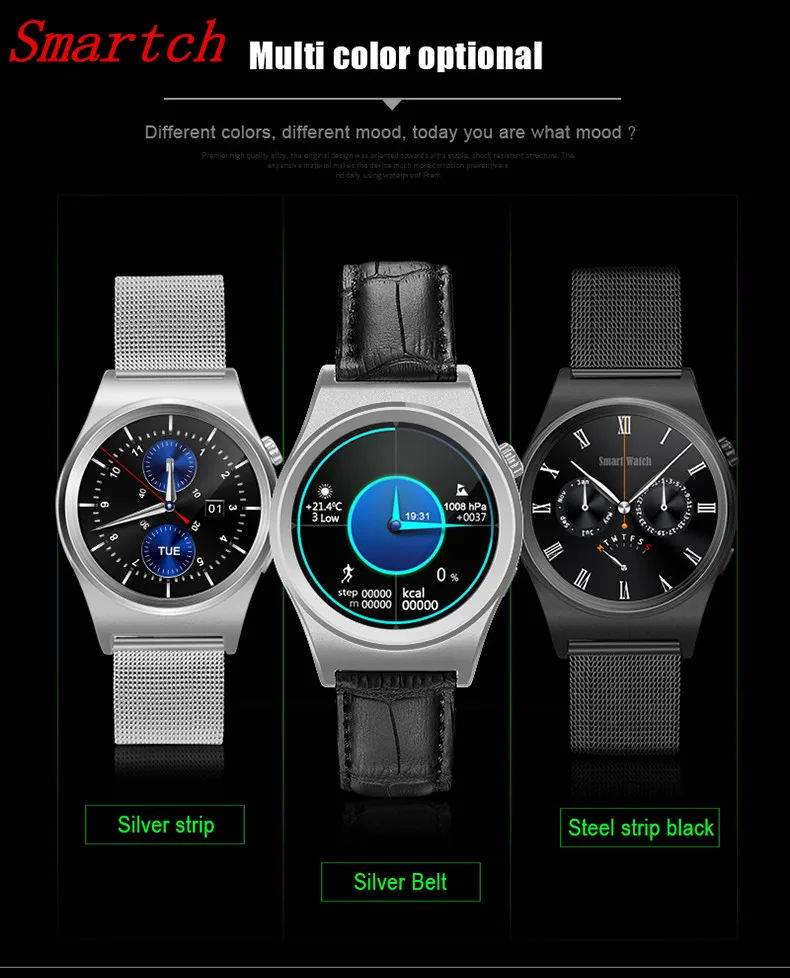 

Smartch Bluetooth Smart Watch X10 Round Screen SmartWatch Heart Rate Monitor Barometer Thermometer Smart Wear For Android IOS