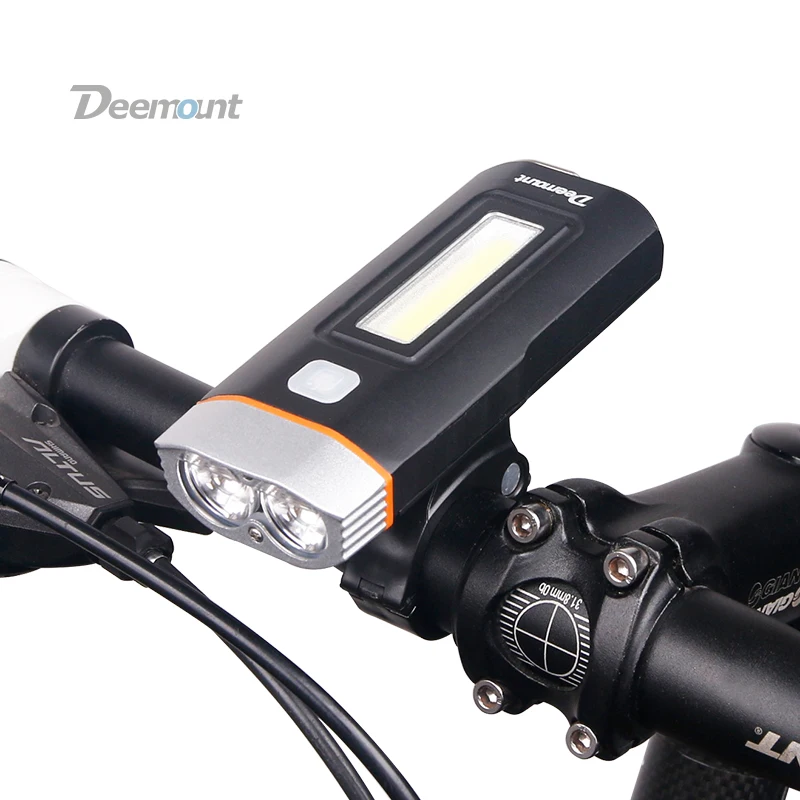 Deemount двойной два светильник s велосипедный головной светильник светодиодный фонарь для велосипеда T6 Cree U2 COB передний светильник 650 люмен 18650 перезаряжаемый аккумулятор