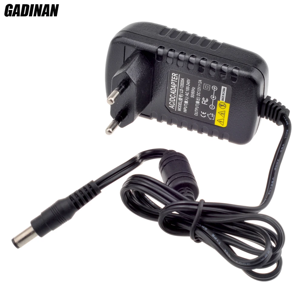 

Gadinan 12V 2A AC 100V-240V Converter Adapter DC 12V 2A 2000mA Power Supply EU UK AU US Plug 5.5mm x 2.1mm for CCTV IP Camera