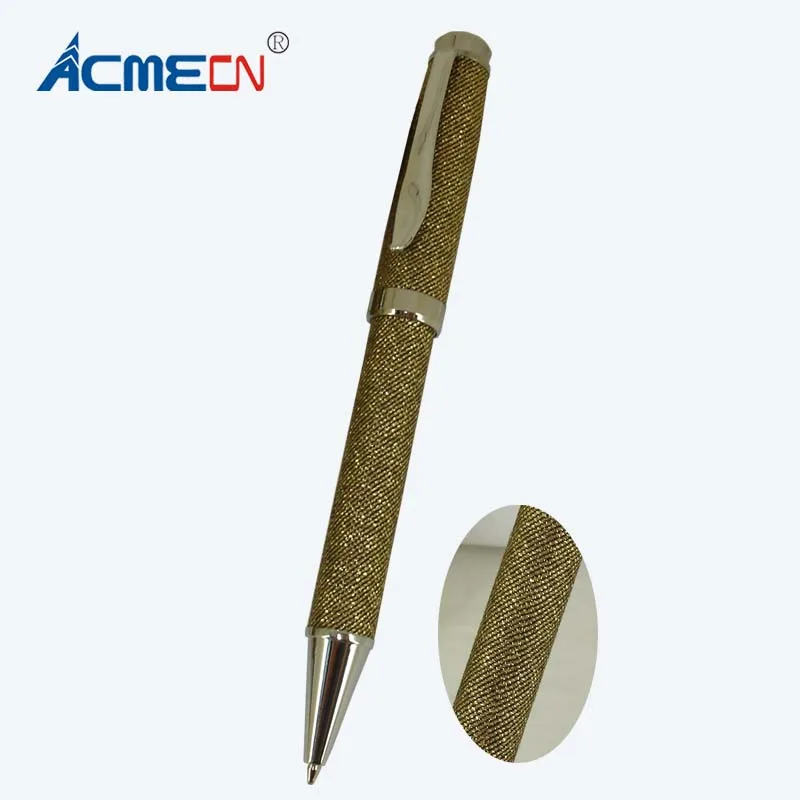 

ACMECN Original Design Gold Metal & Fabric Ballpoint Pen Brand Style Heavy Pens for Garment Line Promotion Gift Creative ink Pen
