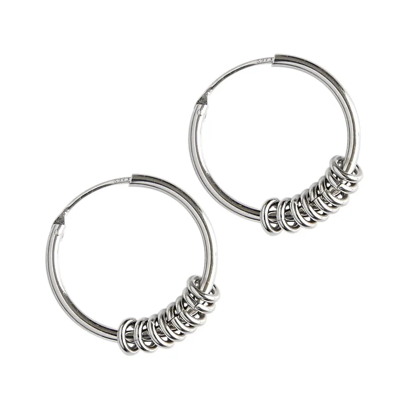 

LouLeur 925 sterling silver round circle hoop earrings silver simple style elegant circle earrings for women festival jewelry