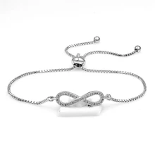 WEIMANJINGDIAN Высокое качество кубический цирконий Кристалл Бесконечность регулируемые браслеты для женщин в белом/желтом золотом цветах