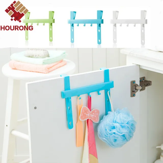 Cheap 1Pc Organizer Cupboard Cabinet Door Hanger Hook  Over Kitchen Cabinet Back Style Stand Trash Garbage Bags Storage Holder Rack