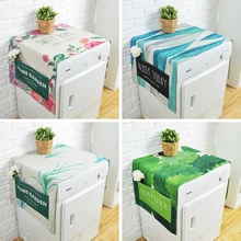 Барабанная стиральная машина крышка Ткань растительные листья льняная Пылезащитная ткань крышка холодильника Полотенце Ткань Пылезащитная ткань может быть настроена