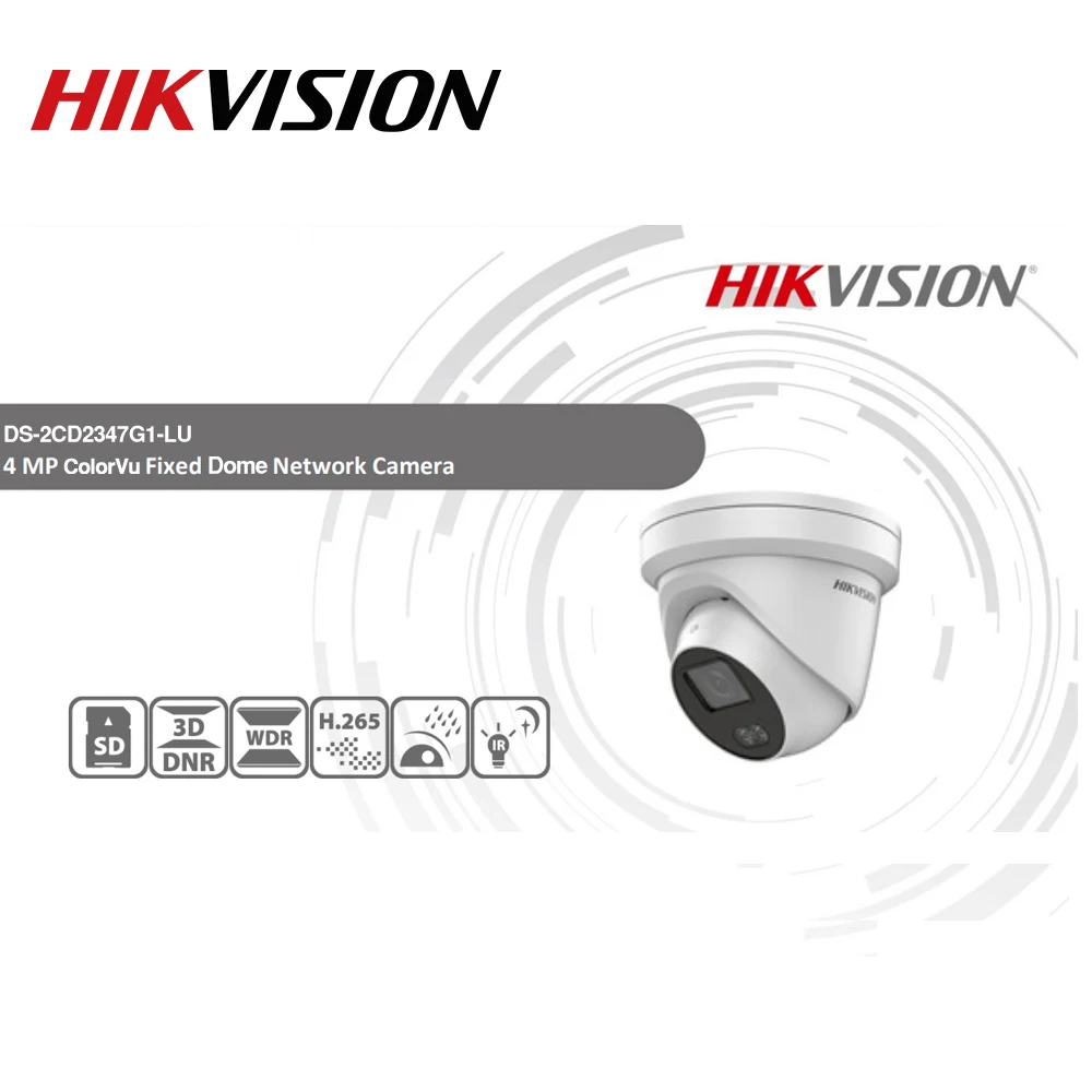  Hikvision ColorVu Original IP Camera DS-2CD2347G1-LU 4MP Network Bullet POE IP Camera H.265 CCTV Ca - 33049999649