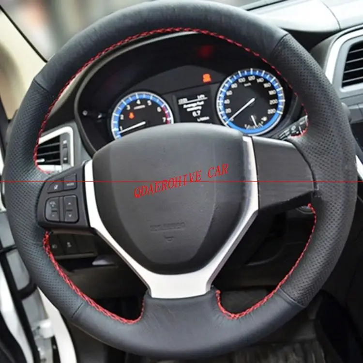 QDAEROHIVE Artificial micro fiber Leather Car Steering Wheel Cover for