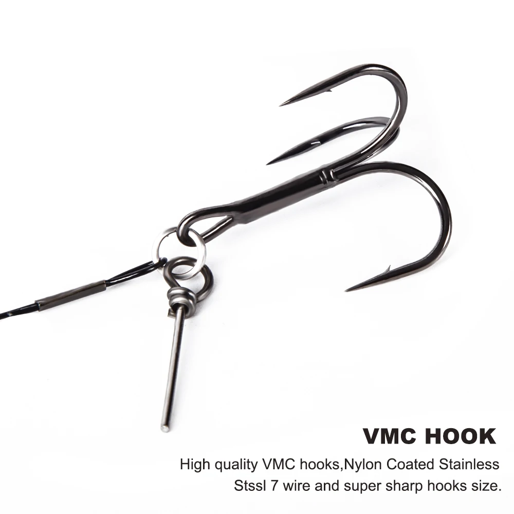 Hunthouse soft pike shad double hook ice fishing tools rig single double hook rigging big fishing tackle pike musky-4