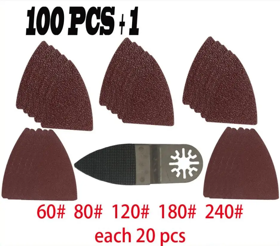 100 pcs Sanding paper+ Finger sanding pad for Fein Dremel multi