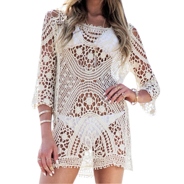 Best Price Beach Tunic Swimwear Pareo loose Dress Lace Crochet Swimsuit Cover Up Sarong Beachwear Women Bikini Cover-Up Best Price Beach Tunic Swimwear Pareo loose Dress Lace Crochet Swimsuit Cover Up Sarong Beachwear Women Bikini Cover-Up