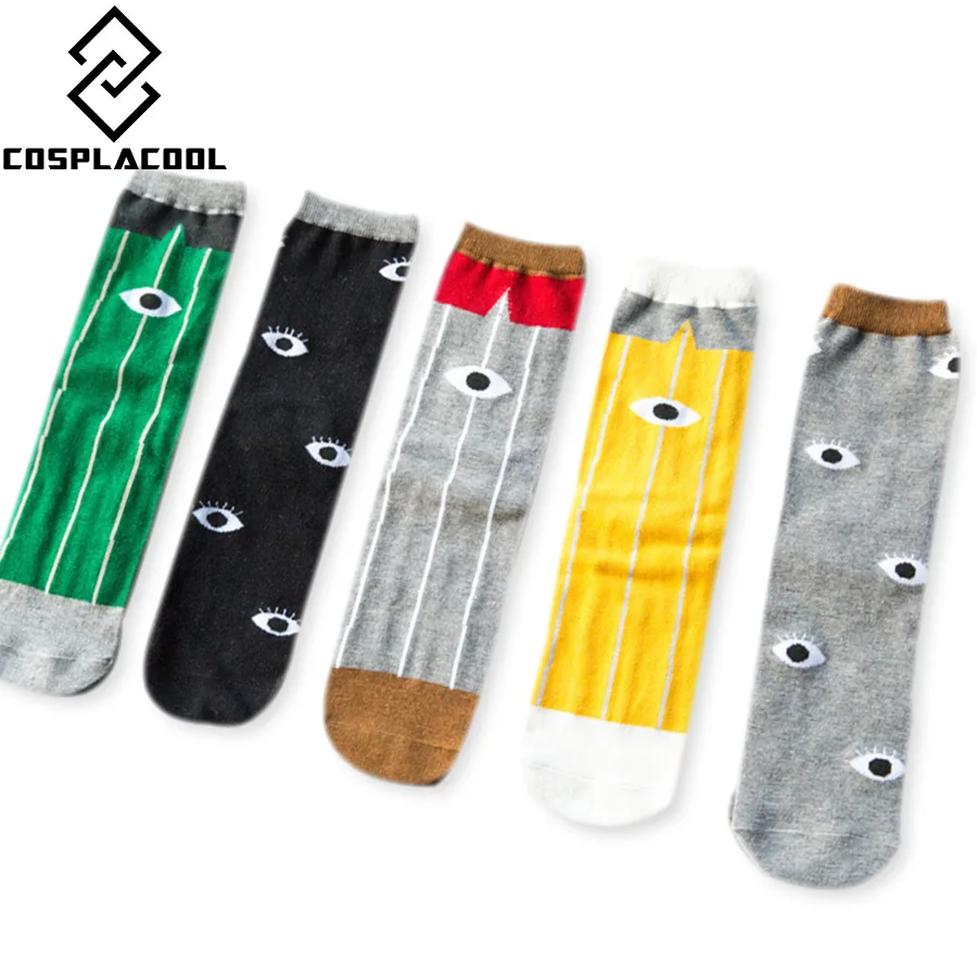 

[COSPLACOOL] Summer Cool eye pattern personality creative skateboard cotton socks breathable and comfortable men socks
