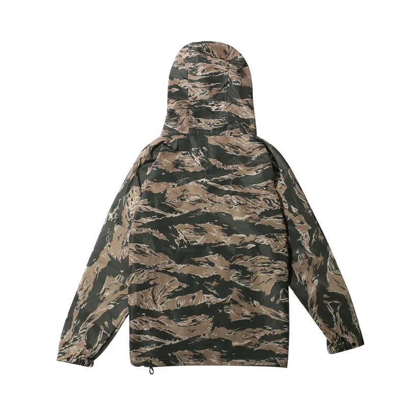 Military Camouflage Hooded Windbreaker Men Print Coat Streetwear Hip Hop Jackets Windrunner Man