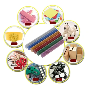 

6pcs Hot Melt Glue Stick Mixed Color Glitter 7mm For DIY Craft Toys Repair Tools