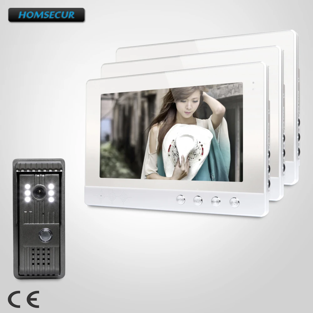 HOMSECUR 10,1 "Видеодомофон Система Телефонного Звонка Электрический Замок Поддерживается для домашней безопасности XC003 + XM101-S