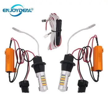

2pcs 7440 1156 2835 SMD 42Led Dual Color Signal Reverse DRL Daytime Running Light Coder Signal Light Coder Lamp Bulb DC 12V